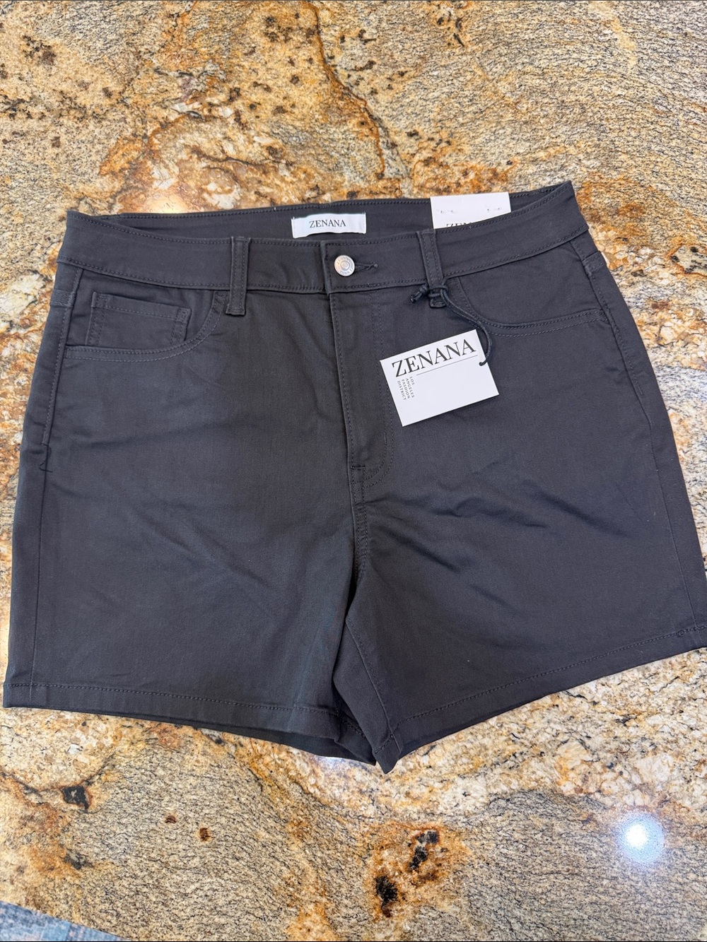 Zenana Outfitters Charcoal Gray High-Rise Jean Shorts